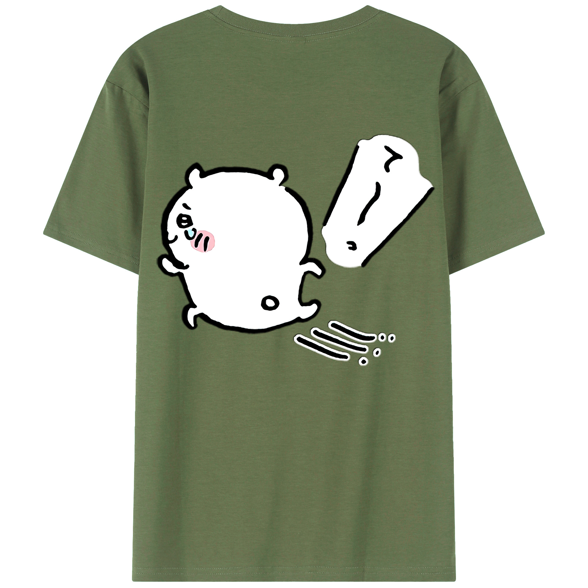 （画像用） ちいかわ ちいかわ Chii-kawa chiikawa 綿100％ メンズ半袖Tシャツ（バックプリント） 通気性